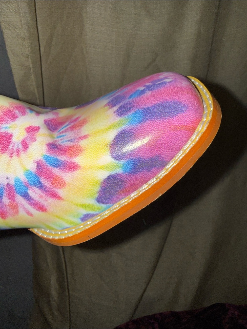 Women’s Tie-Dye Ankle Boot with Orange Sole